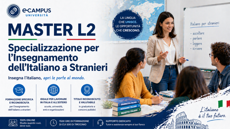 Master di I livello - L'insegnamento della lingua italiana agli alunni stranieri - Titolo di Specializzazione L2